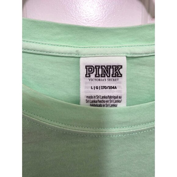 Victorias Secret Pink Mint Green Long-Sleeve Shirt With Pocket L - Picture 6 of 12